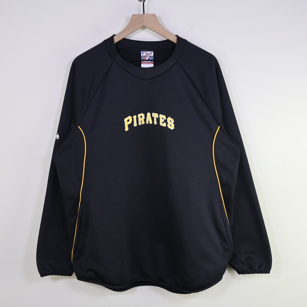 Pittsburgh Pirates Therma Base Warmup Pullover XL Majestic MLB Black Yellow